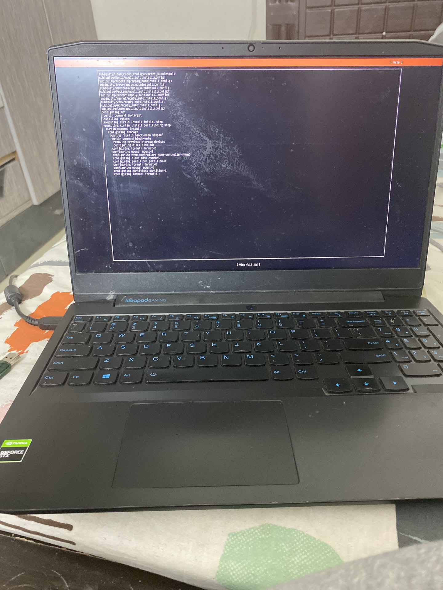Ubuntu Server installer mid-run on powerbox — the moment of moving off Proxmox